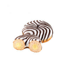 Donut με γέμιση Κρέμα Βανίλια (Zebra)