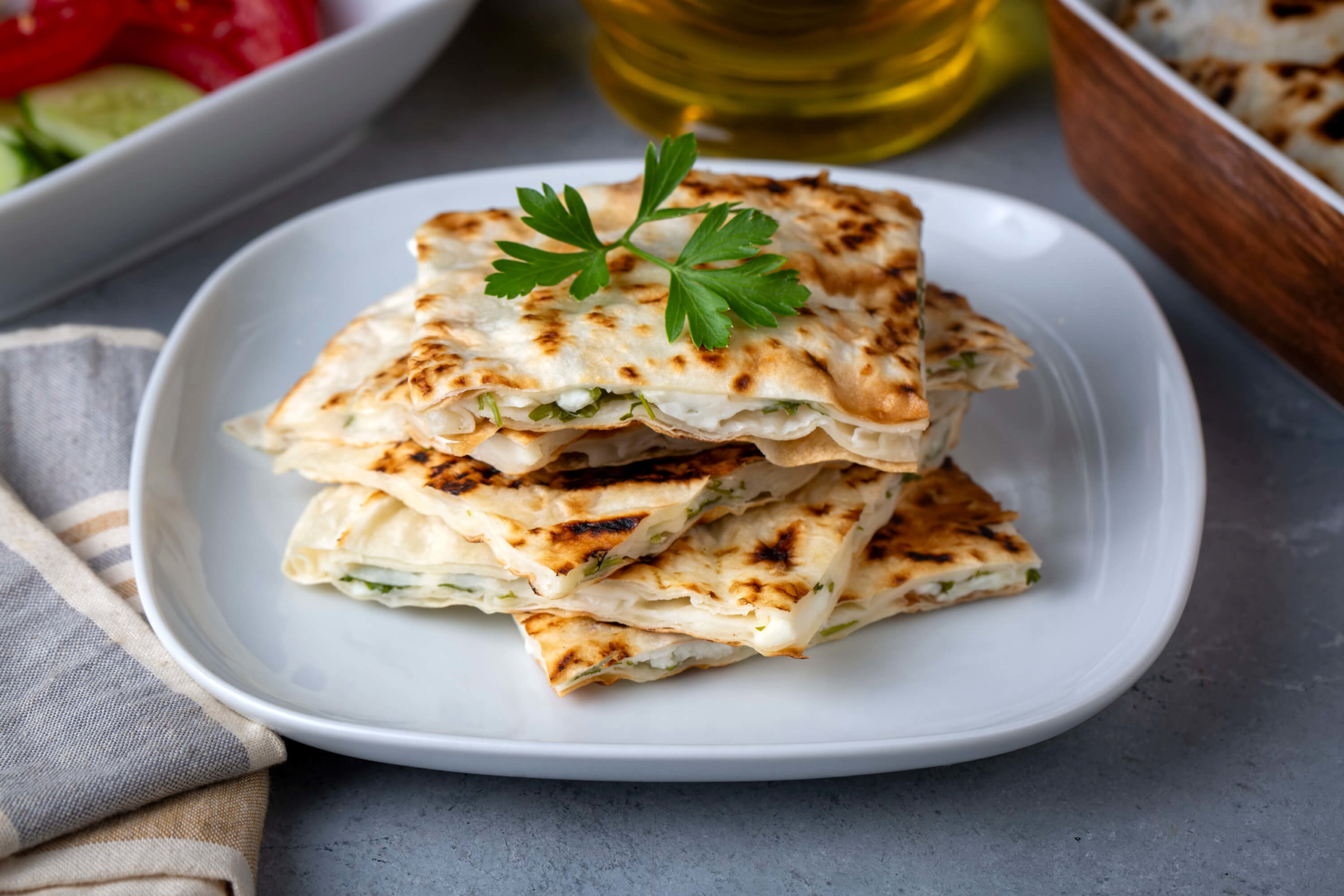 Flatbread with Cheese & Herbs